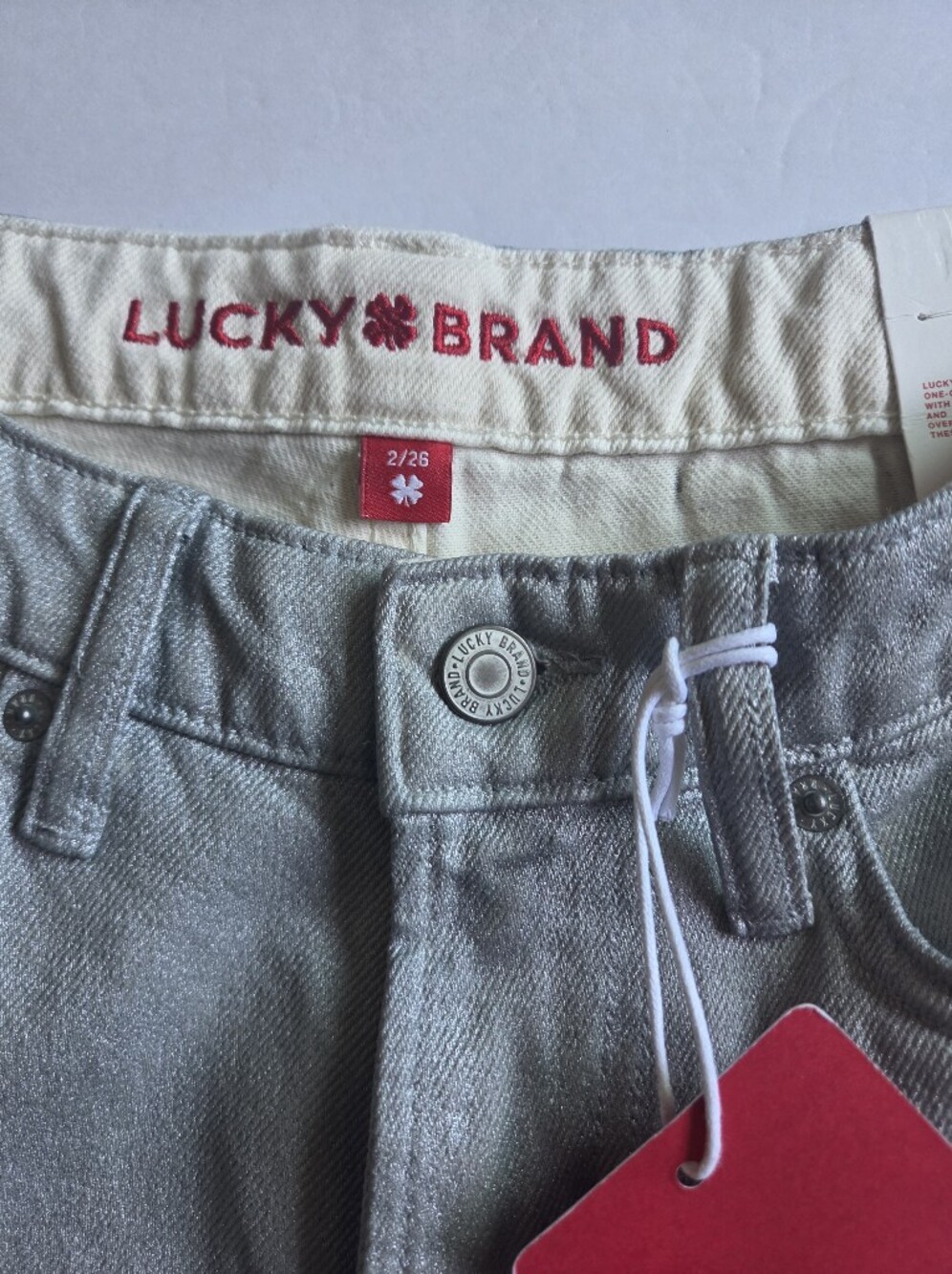 Lucky Brand Metallic Shimmer The Baggy Jeans - Picture 3 of 10